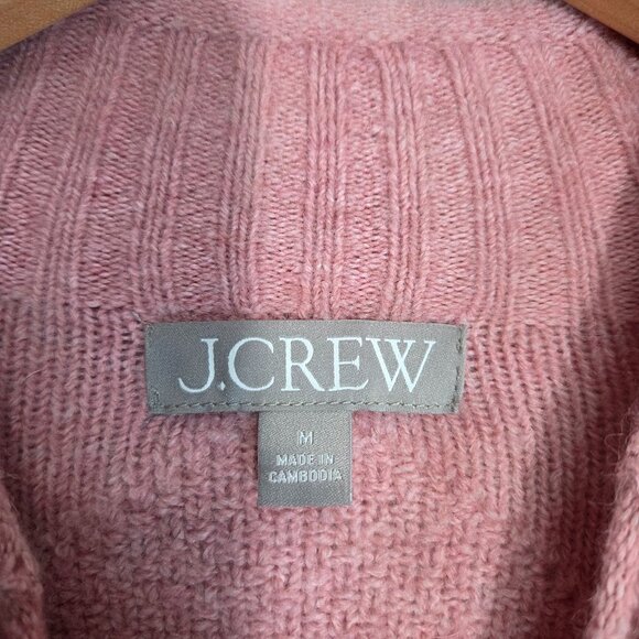 J Crew Cable-knit Rollneck Sweater in Supersoft Yarn Heather Dusty Rose - Picture 9 of 11